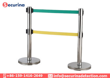 910mm Height Security Posts And Bollards , Retractable Belt Barriers Stainless Steel