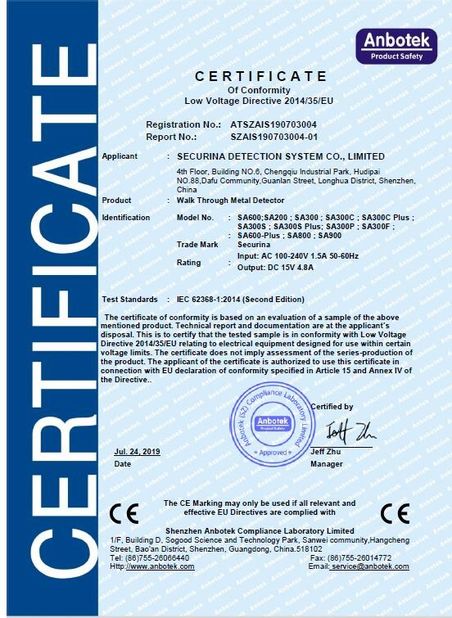 চীন Securina Detection System Co., Limited সার্টিফিকেশন